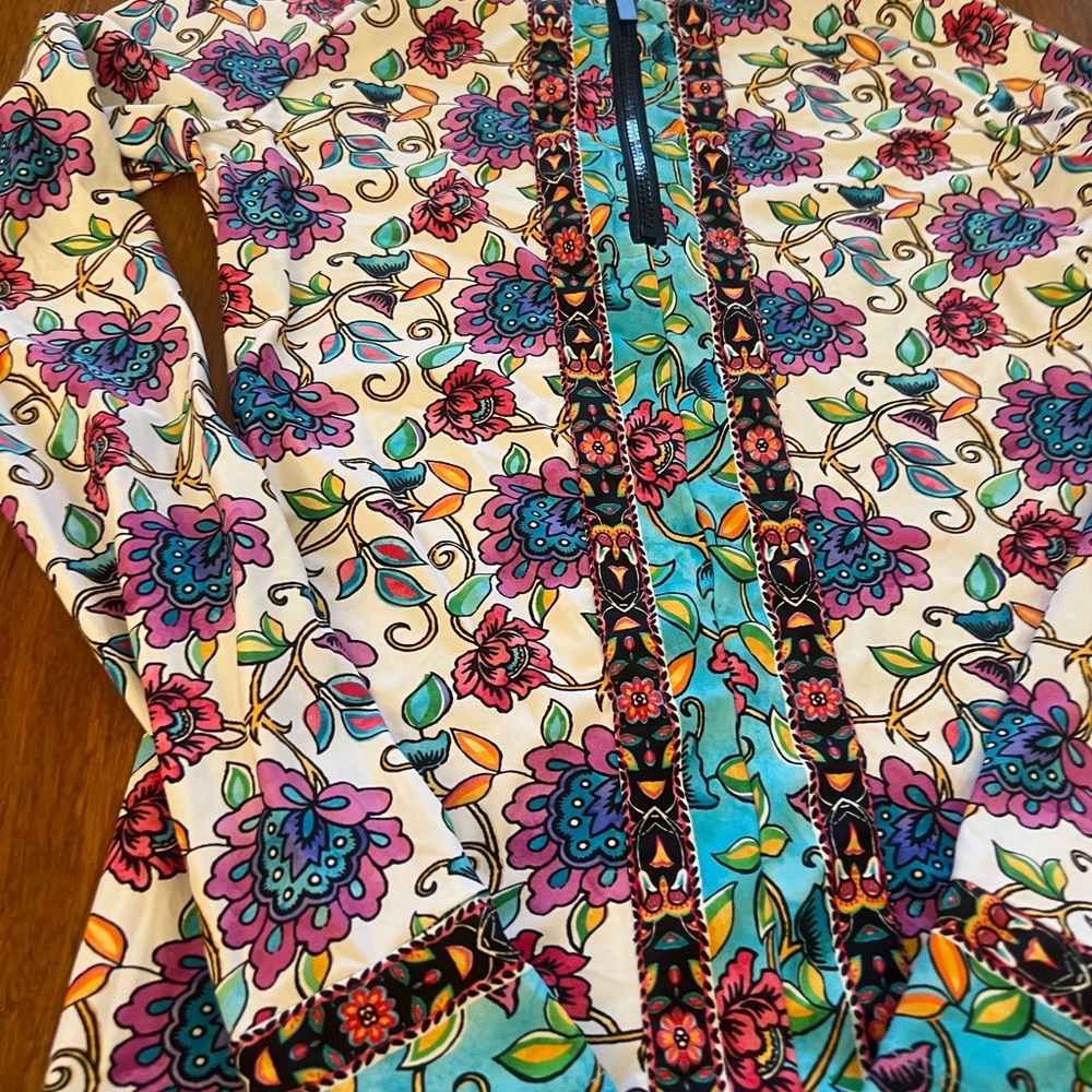 Nanette Lepore Rosarito Floral Rashguard Swim Top Sz S - Picture 7 of 10